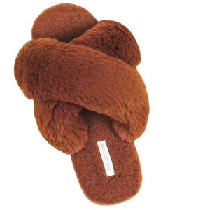 NWT Rust Colored Fuzzy Slippers